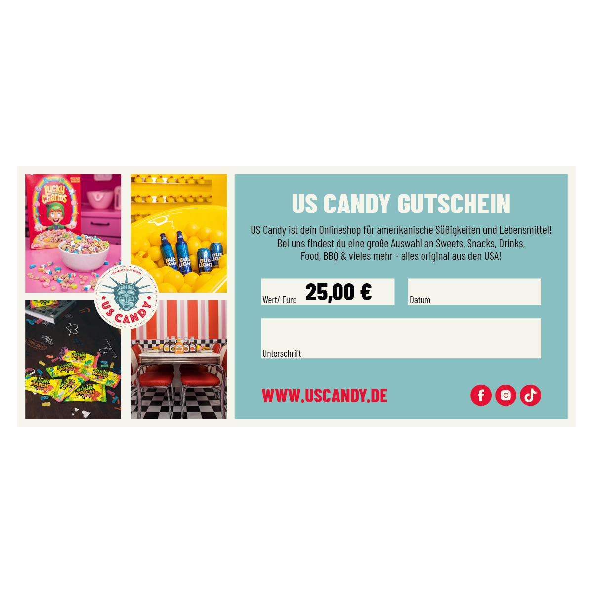 US CANDY 25 Euro Gutschein