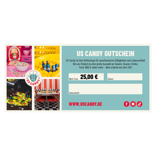 US CANDY 25 Euro Gutschein